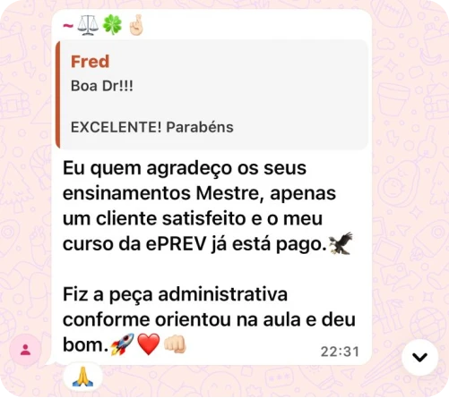 1 cliente satisfeito e o curso tá pago_1x